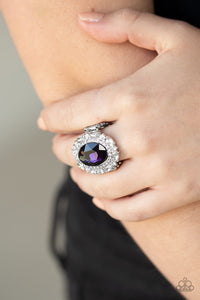 purple,rhinestones,silver,Wide Back,Show Glam Purple Gemstone Ring