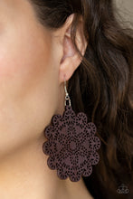 Load image into Gallery viewer, Coachella Cabaret Brown Wooden Earrings Paparazzi Accessories