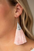 Load image into Gallery viewer, In Full Plume Pink Fringe Earrings Paparazzi Accessories