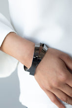 Load image into Gallery viewer, Haven&#39;t SHEEN Nothing Yet Black Gunmetal Cuff Bracelet Paparazzi Accessories