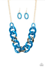 Load image into Gallery viewer, I Have a Haute Date Blue Acrylic Necklace Paparazzi Accessories