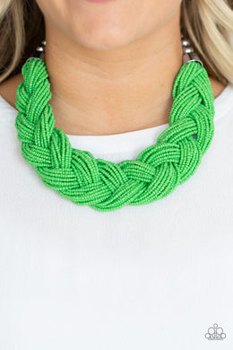 The Great Outback Green Seed Bead Necklace Paparazzi Accessories
