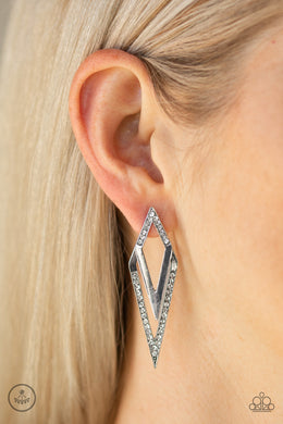 Point Blank White Jacket Earring Paparazzi Accessories