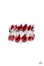 Load image into Gallery viewer, Timeless Tiers Red Rhinestone Ring Paparazzi Accessories