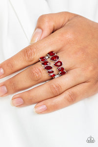 Red,rhinestones,Wide Back,Timeless Tiers Red Rhinestone Ring