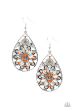 Load image into Gallery viewer, Flowering Finery Orange Earring Paparazzi Accessories