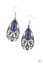 Load image into Gallery viewer, Glowing Tranquility Blue Cat&#39;s Eye Earring Paparazzi Accessories