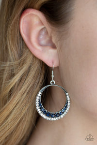 Blue,Fishhook,rhinestones,Silver,Demanding Dazzle Blue Earring