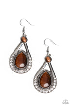 Load image into Gallery viewer, Pro Glow Brown Cat&#39;s Eye Earring Paparazzi Accessories