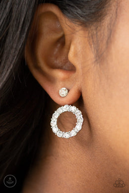 Diamond Halo - White Earrings Paparazzi Accessories