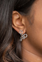 Load image into Gallery viewer, Six-Sided Shimmer Silver Jacket Earring Paparazzi Accessories