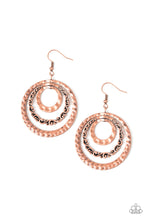 Load image into Gallery viewer, Out Of Control Shimmer Copper Earring Paparazzi Accessories