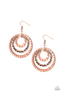 copper,fishhook,Out Of Control Shimmer Copper Earring