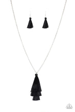 Load image into Gallery viewer, Triple the Tassel Black Fringe Necklace Paparazzi Accessories