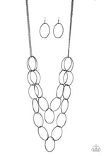 Load image into Gallery viewer, Move On Oval! Black Gunmetal Necklace Paparazzi Accessories