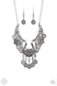 short necklace,silver,tribal,Treasure Temptress Silver Necklace
