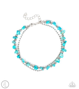 anklet,turquoise,Beach Expedition Blue Anklet