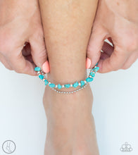Load image into Gallery viewer, Beach Expedition Blue Anklet Paparazzi Accessories