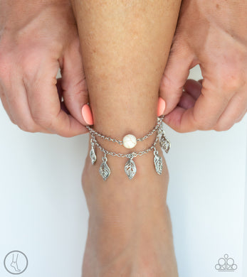 Earthy Explorer White Anklet Paparazzi Accessories