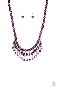 Pearls,purple,short necklace,Miss Majestic Purple Pearl Necklace