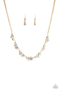 gold,rhinestones,short necklace,Social Luster - Gold Rhinestone Necklace