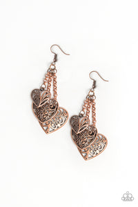 Copper,Fishhook,Hearts,Once Upon A Heart Copper Earring
