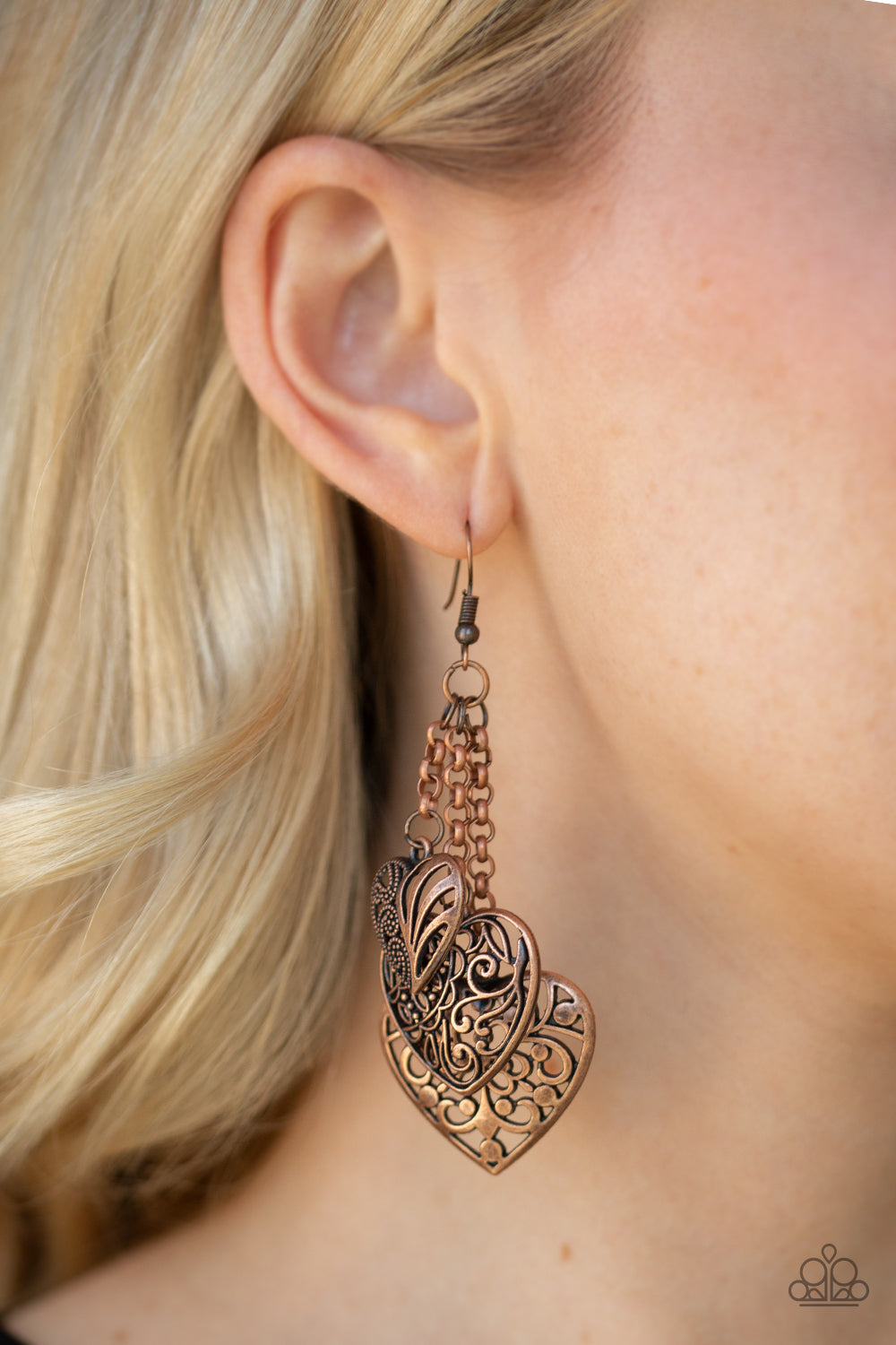 Once Upon A Heart Copper Earring Paparazzi Accessories