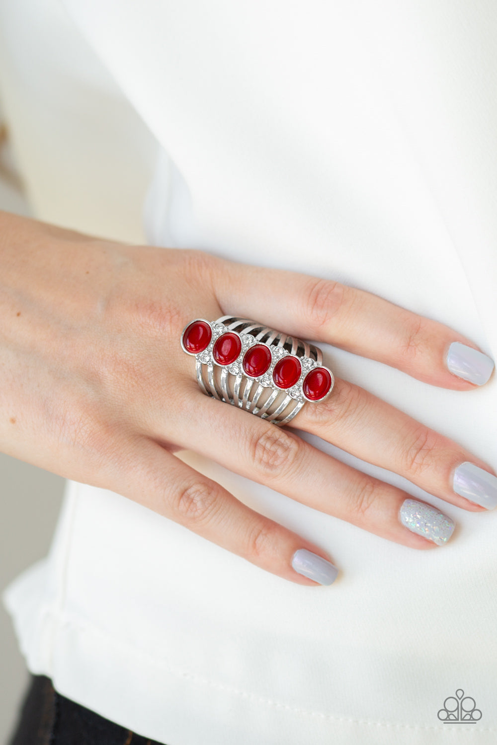 Bling Your Heart Out Red Cat's Eye Ring Paparazzi Accessories
