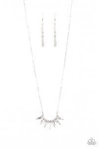 long necklace,rhinestones,white,Empirical Elegance White Necklace