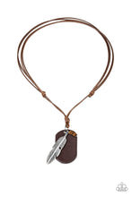 Load image into Gallery viewer, Flying Solo Brown Leather Urban Necklace Paparazzi Accessories