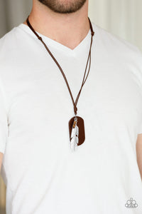 brown,Feather,leather,urban,Flying Solo Brown Leather Urban Necklace