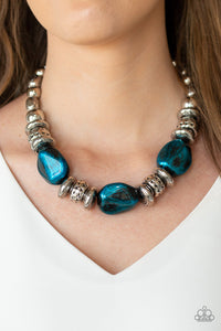 Blue,Short Necklace,Silver,Colorfully Confident Blue Necklace
