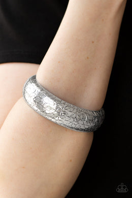 Tread Lightly Silver Bangle Bracelet Paparazzi Accessories