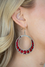 Load image into Gallery viewer, Ka-Pow Dazzle Red Earring Paparazzi Accessories