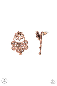 copper,floral,jacket,Garden Spindrift Copper Jacket Earring