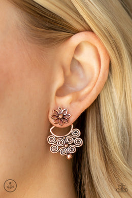 Garden Spindrift Copper Jacket Earring Paparazzi Accessories