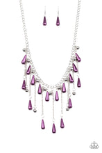 Load image into Gallery viewer, Fleur De Fringe Purple Pearl Necklace Paparazzi Accessories