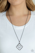 Load image into Gallery viewer, Square It Up Black Gunmetal Necklace Paparazzi Accessories
