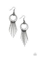 Load image into Gallery viewer, Eye-Catching Edge Black Gunmetal Earrings Paparazzi Accessories