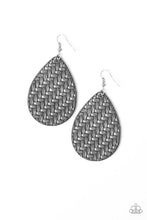 Load image into Gallery viewer, Teardrop Trend Silver Leather Earring Paparazzi Accessories