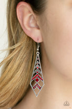 Load image into Gallery viewer, Flared Flair Red Earrings Paparazzi Accessories
