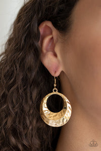 fishhook,gold,Savory Shimmer Gold Earring
