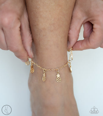 Sand and Sunshine Gold Anklet Paparazzi Accessories