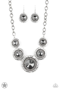 silver,Global Glamour Silver Rhinestone Necklace
