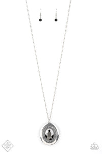 autopostr_pinterest_49916,Hematite,Long Necklace,rhinestones,silver,Castle Couture Silver Rhinestone Necklace