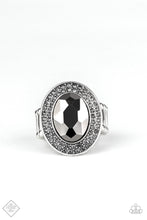 Load image into Gallery viewer, Castle Lockdown Silver Rhinestone Ring Paparazzi Accessories