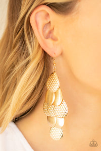 fishhook,gold,Chime Time Gold Earring