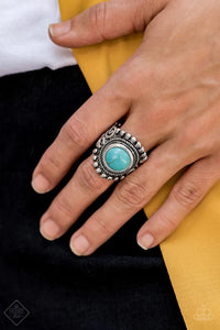 blue,crackle stone,turquoise,wide back,Nomad Drama Blue Stone Ring