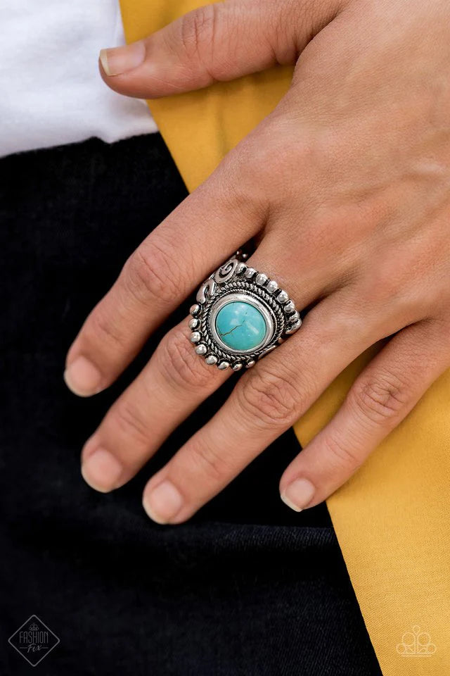 Nomad Drama Blue Stone Ring Paparazzi Accessories