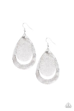 Load image into Gallery viewer, Fiery Fireworks Silver Leather Earrings Paparazzi Accessories